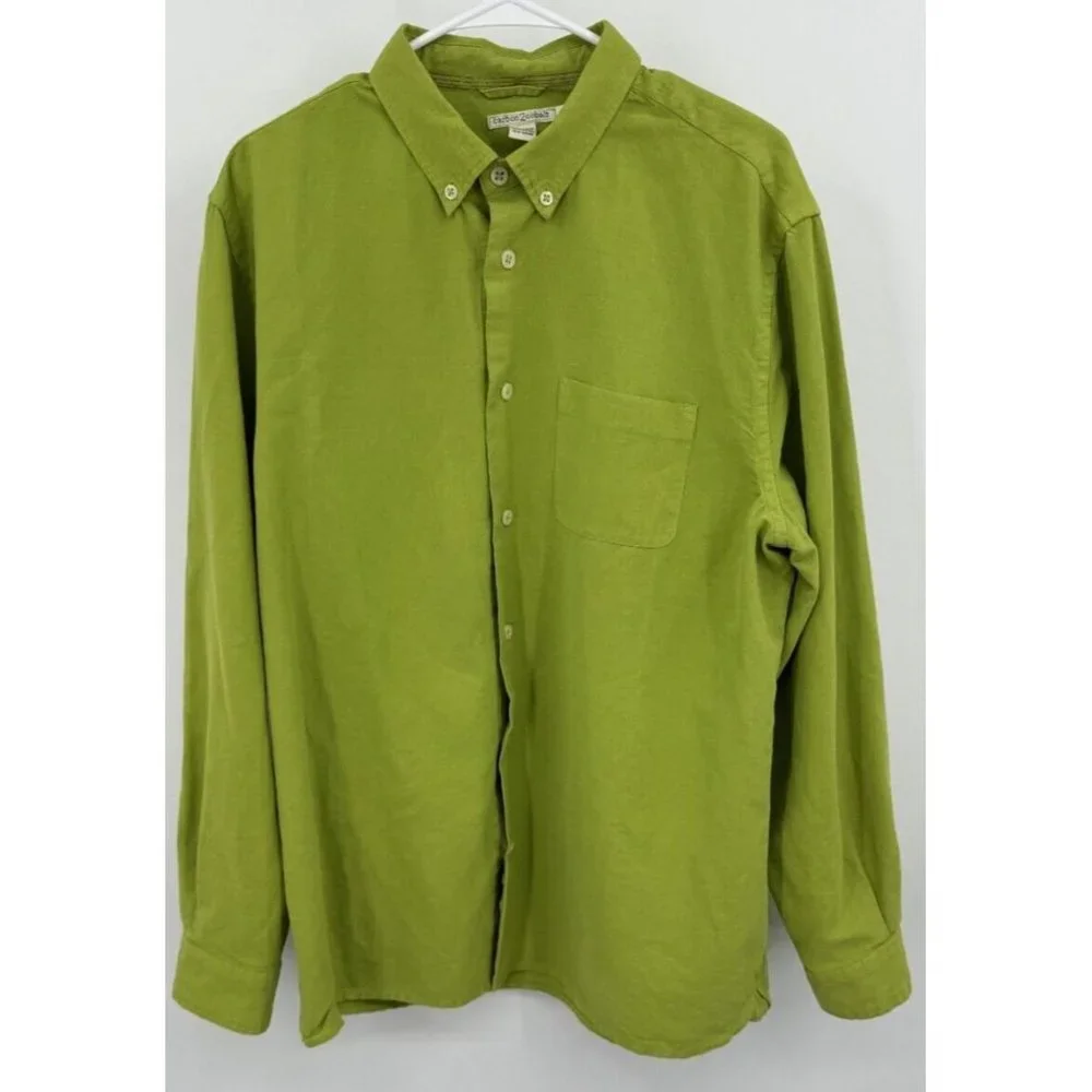Carbon 2 Cobalt Mens Button Down‎ Cotton Green Sz L